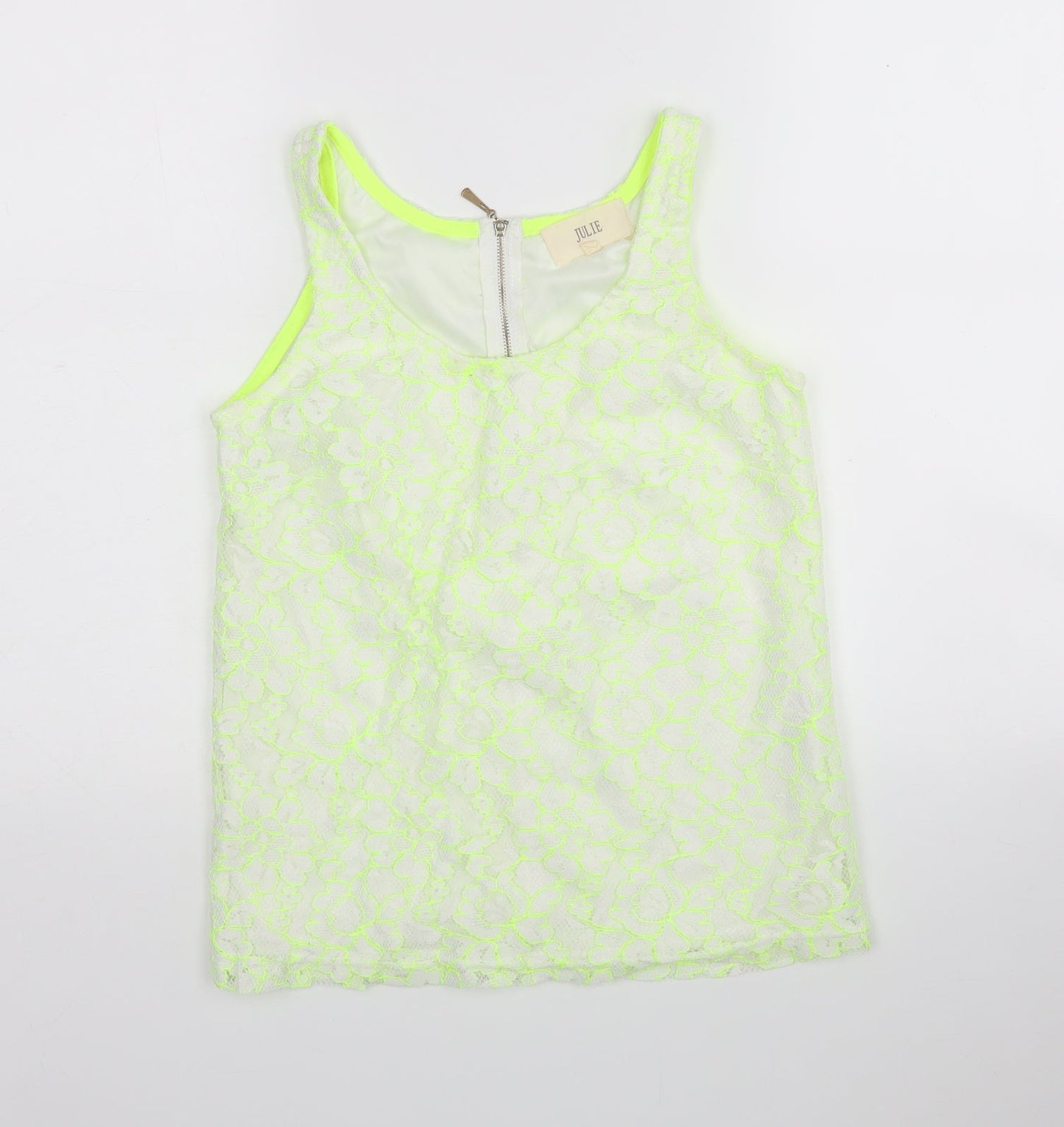 Julie Womens Multicoloured Floral Polyester Basic Tank Size S Round Neck