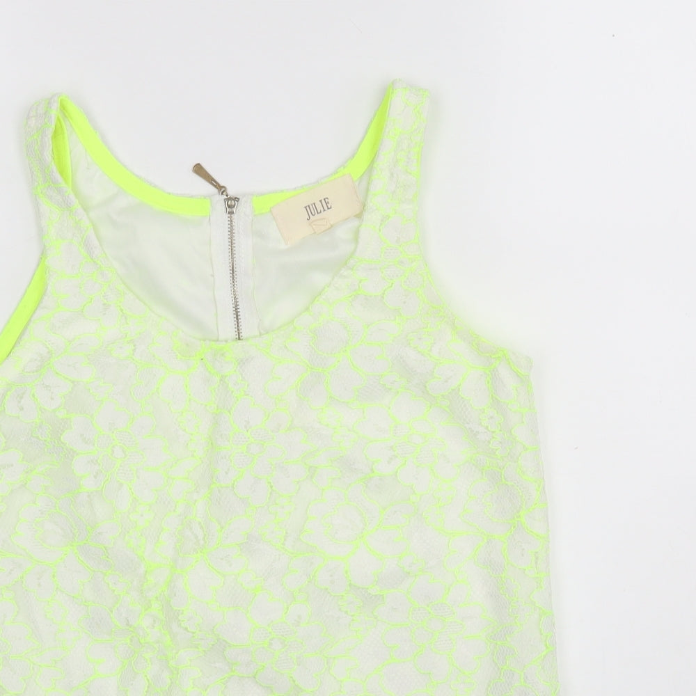 Julie Womens Multicoloured Floral Polyester Basic Tank Size S Round Neck