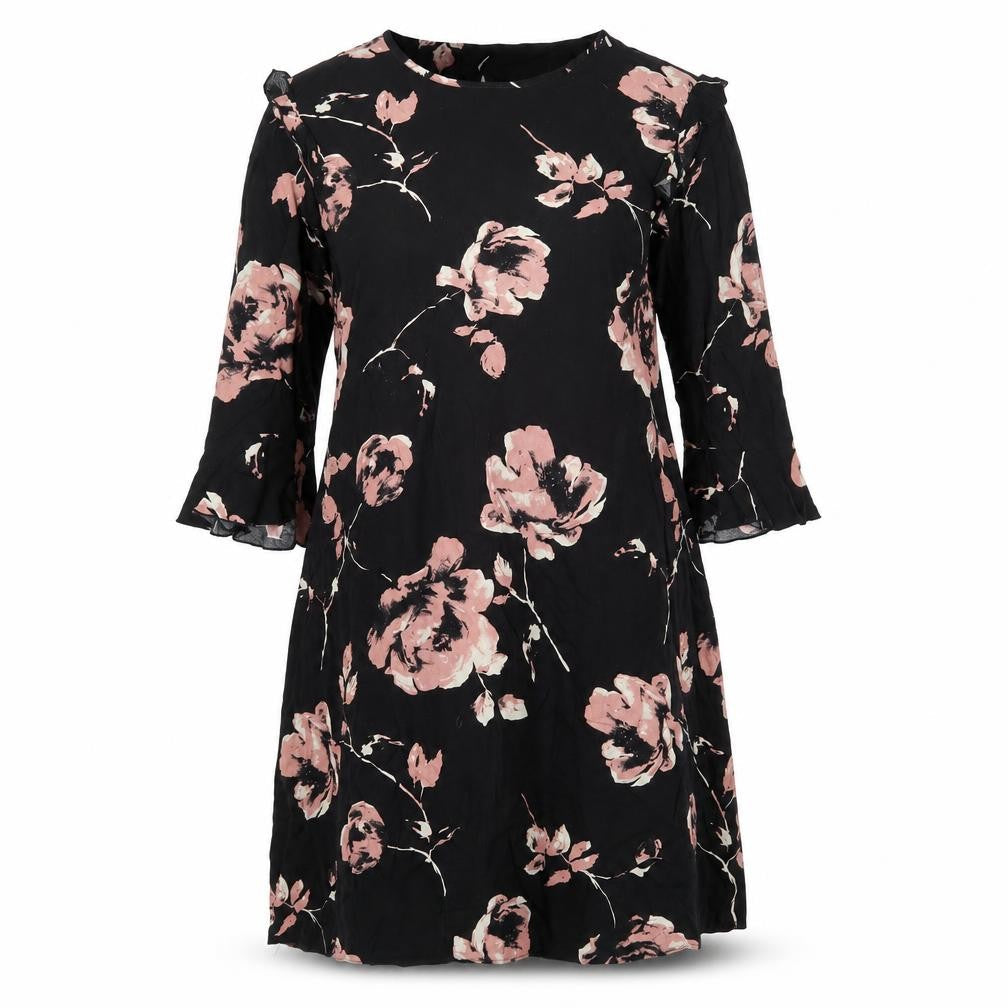 Peacocks Womens Multicoloured Floral Viscose A-Line  Size 10  Round Neck