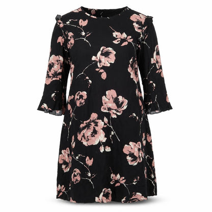 Peacocks Womens Multicoloured Floral Viscose A-Line  Size 10  Round Neck