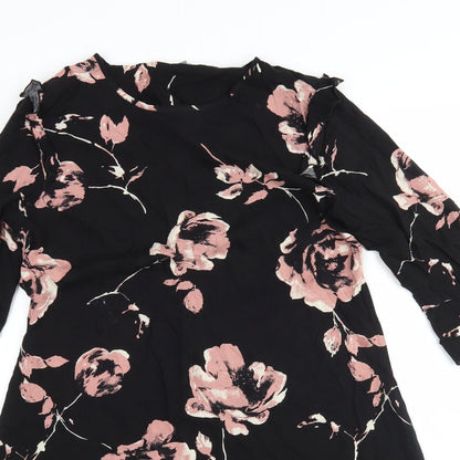 Peacocks Womens Multicoloured Floral Viscose A-Line  Size 10  Round Neck