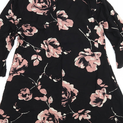 Peacocks Womens Multicoloured Floral Viscose A-Line  Size 10  Round Neck