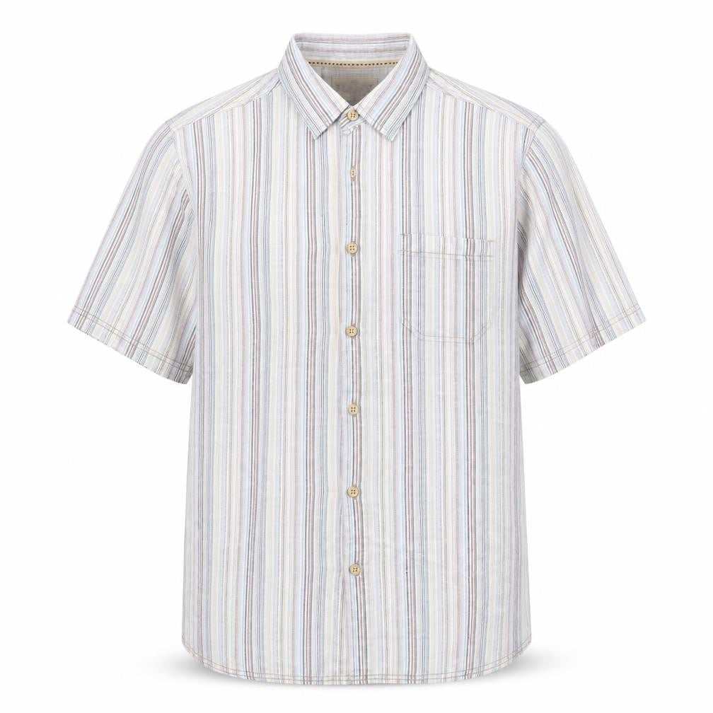 Easy Mens Multicoloured Striped   Button-Up Size L Collared