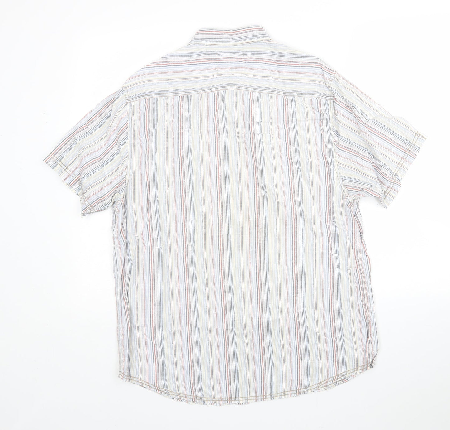 Easy Mens Multicoloured Striped   Button-Up Size L Collared