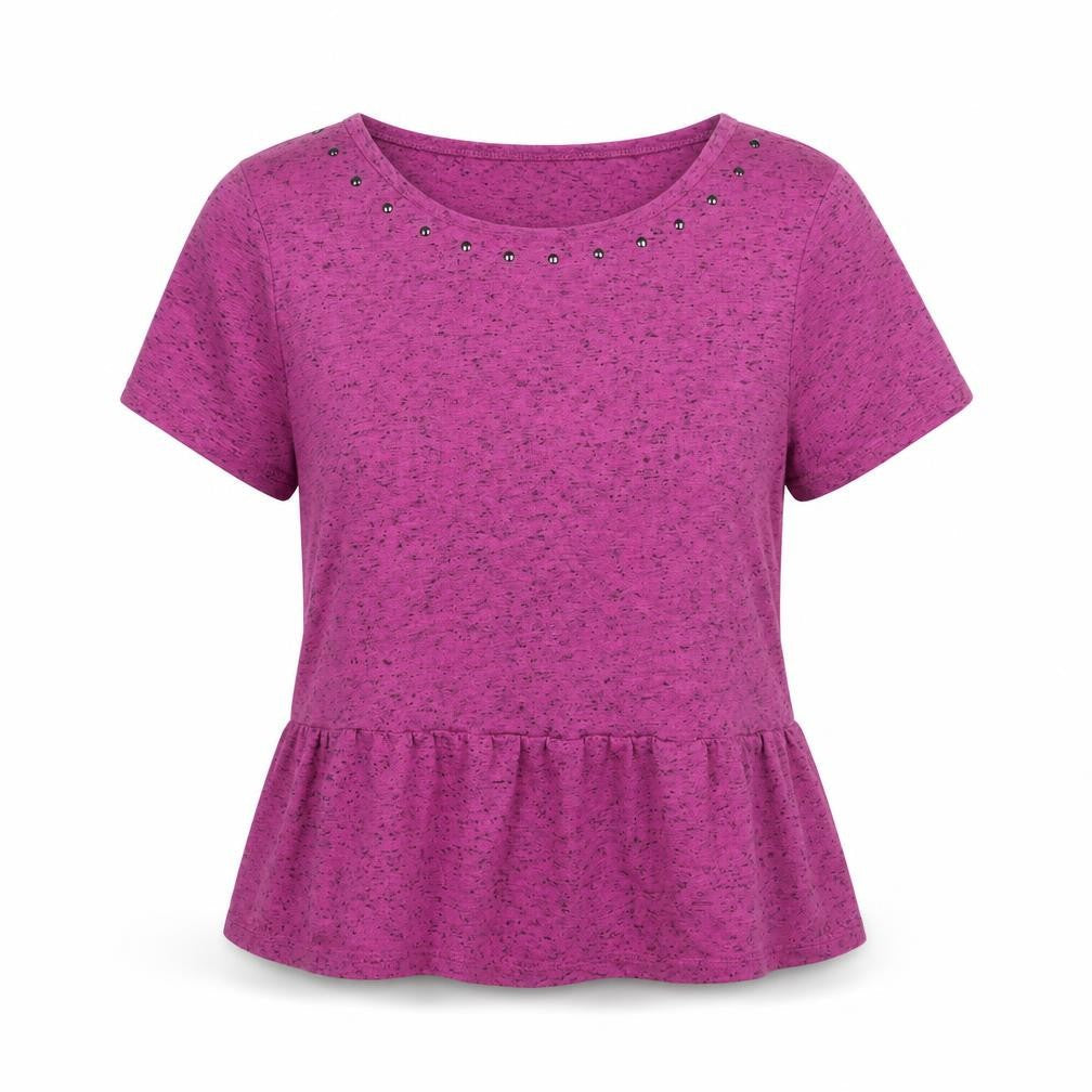 George Womens Purple  Polyester Basic T-Shirt Size 10 Round Neck