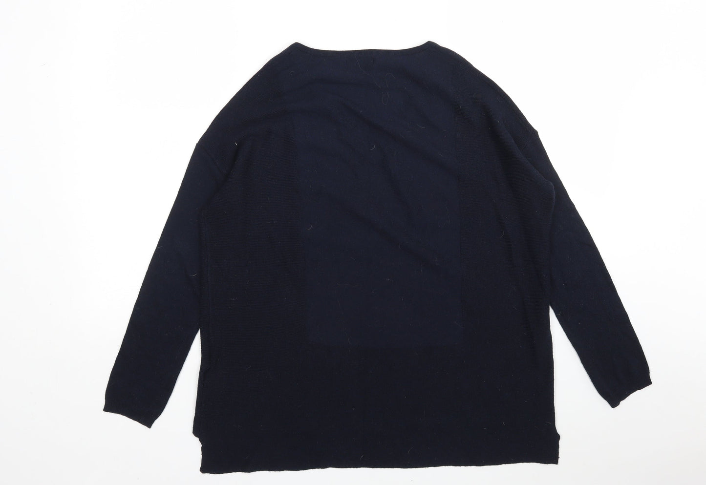 Topshop Womens Blue V-Neck  Polyester Pullover Jumper Size 6