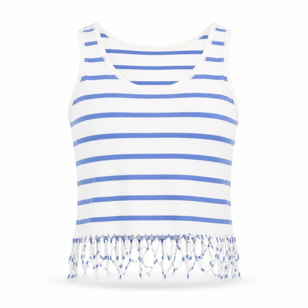 New Look Womens Multicoloured Striped Cotton Basic T-Shirt Size 8 Scoop Neck