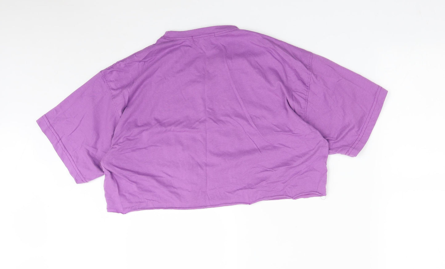 Missguided Womens Purple  Polyester Cropped T-Shirt Size 8 Crew Neck - SISTER
