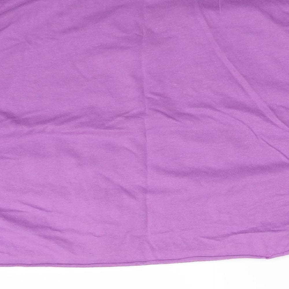Missguided Womens Purple  Polyester Cropped T-Shirt Size 8 Crew Neck - SISTER