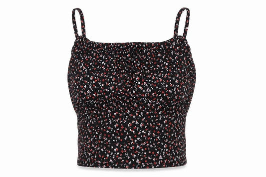 Primark Womens Multicoloured Floral Viscose Camisole T-Shirt Size S Square Neck