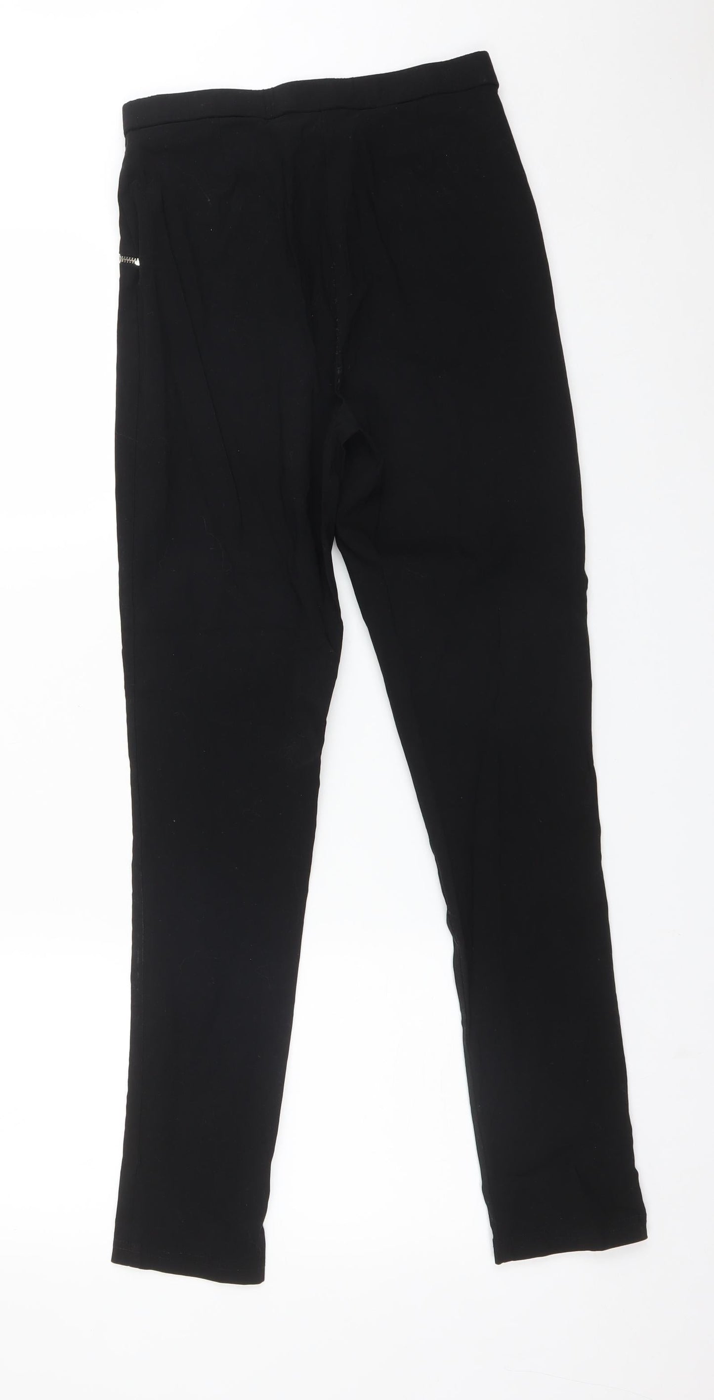 Peacocks Womens Black  Viscose Trousers  Size 8 L28 in Regular