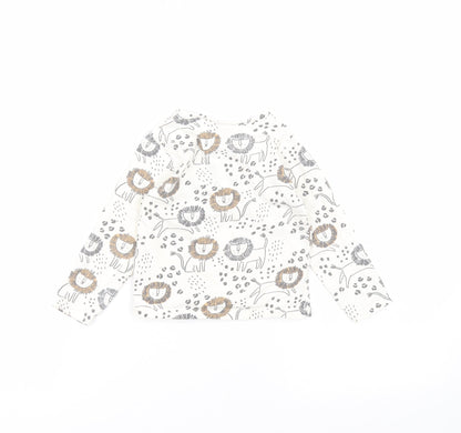 Tu Boys White  Cotton Basic T-Shirt Size 12 Years Round Neck