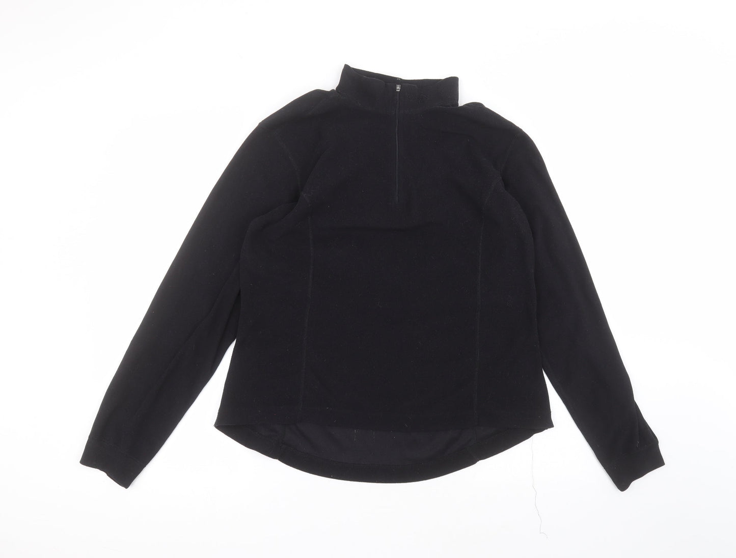 Cross Womens Black Round Neck  Polyester Pullover Jumper Size 18