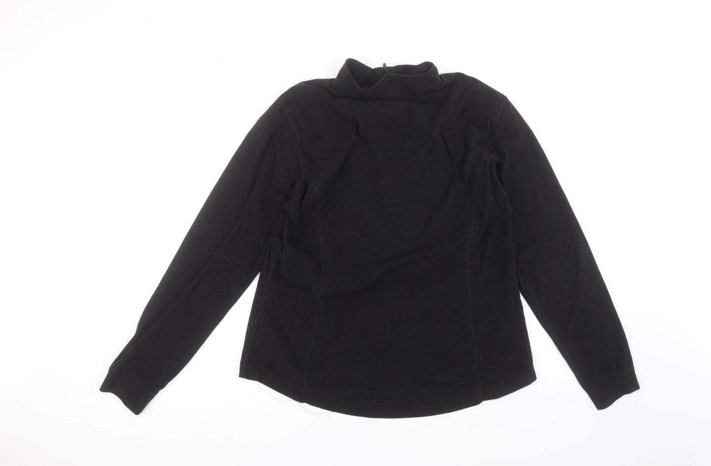 Cross Womens Black Round Neck  Polyester Pullover Jumper Size 18
