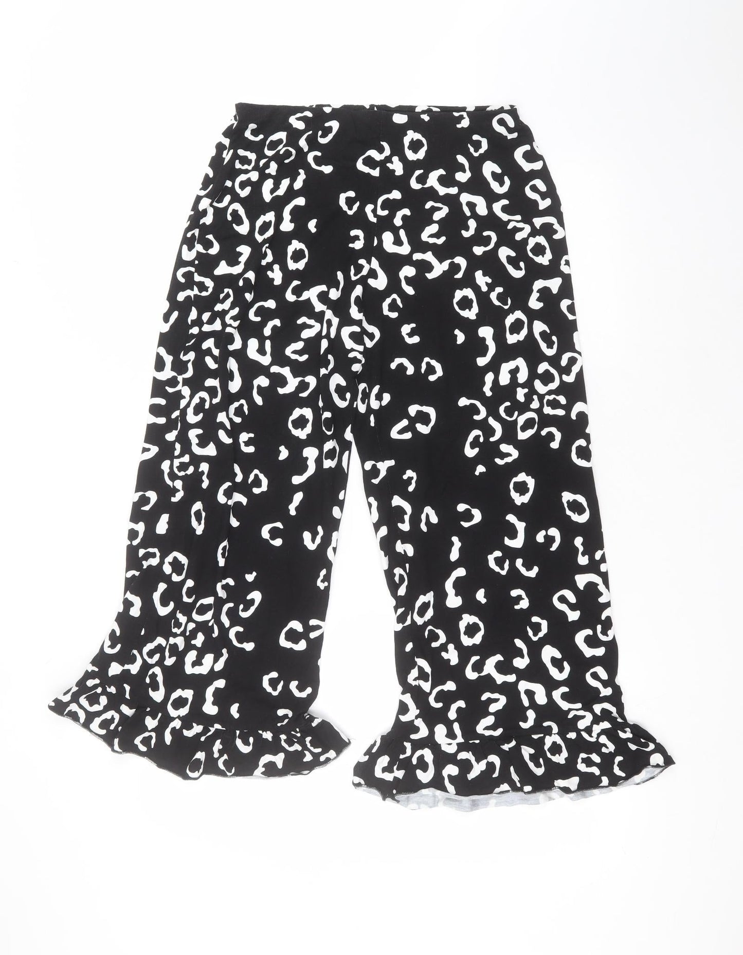 ASOS Womens Black  Viscose Cropped Trousers Size 12 L21 in Regular