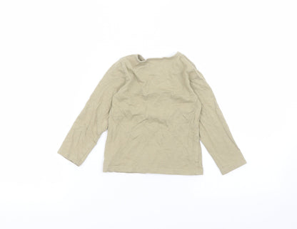 Tu Baby Green  Cotton Basic T-Shirt Size 12-18 Months Round Neck