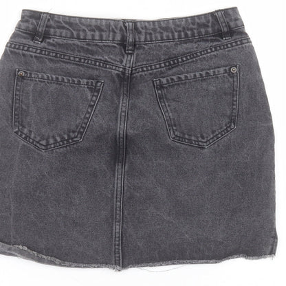 New Look Womens Black  Cotton Mini Skirt Size 8
