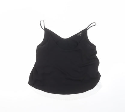 River Island Womens Black  Polyester Basic T-Shirt Size 10 Round Neck