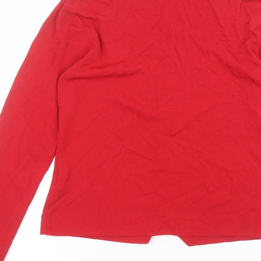 Talisa Womens Red Round Neck  Viscose Cardigan Jumper Size M