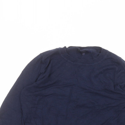 Next Womens Blue  Cotton Basic T-Shirt Size 8 Round Neck