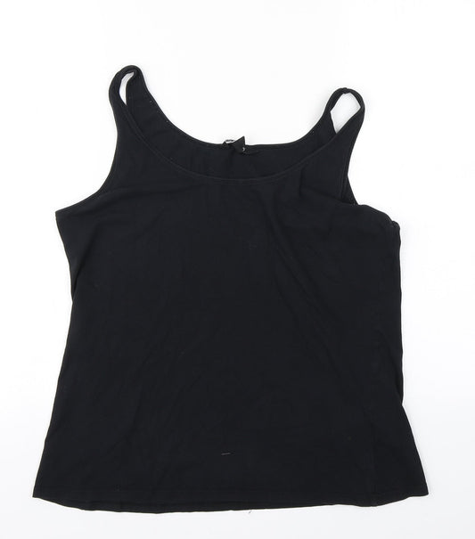 New Look Womens Black  Cotton Basic Tank Size 18 Round Neck