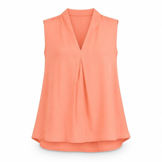New Look Womens Pink  Polyester Basic Blouse Size 10 V-Neck