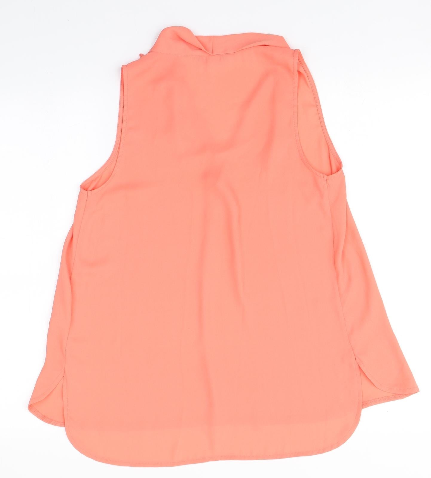 New Look Womens Pink  Polyester Basic Blouse Size 10 V-Neck