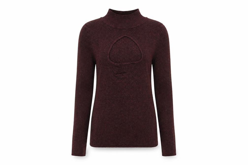 F&F Womens Red Round Neck  Viscose Pullover Jumper Size 10