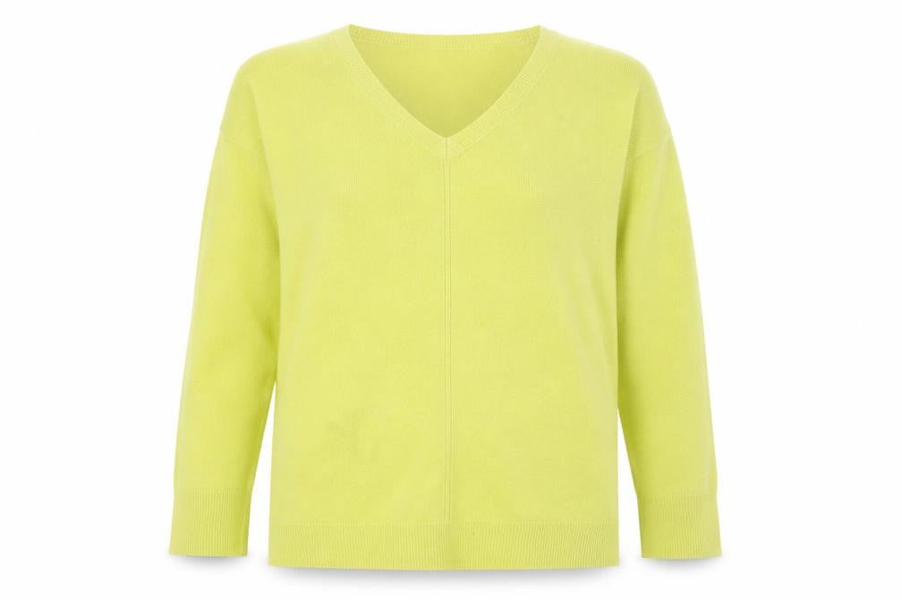 NEXT Womens Green V-Neck  Acrylic Pullover Jumper Size 14