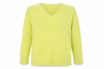 Next Womens Green V-Neck  Acrylic Pullover Jumper Size 14