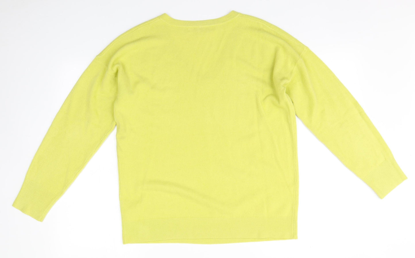 NEXT Womens Green V-Neck  Acrylic Pullover Jumper Size 14