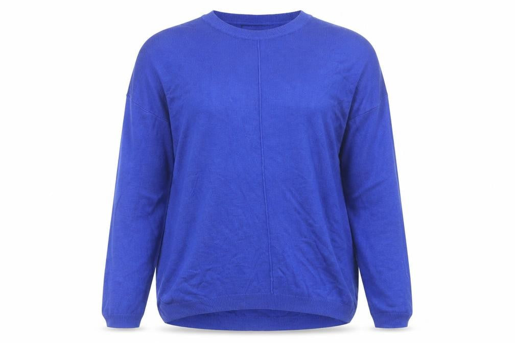 Marks & Spencer Womens Blue Round Neck  Acrylic Pullover Jumper Size M