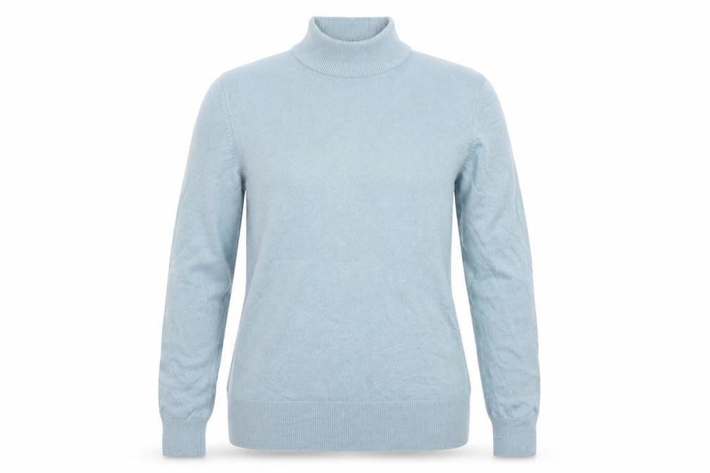 Marks & Spencer Womens Blue High Neck  Acrylic Pullover Jumper Size 12