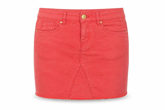 Denim Co Womens Red  Cotton Mini Skirt Size 10