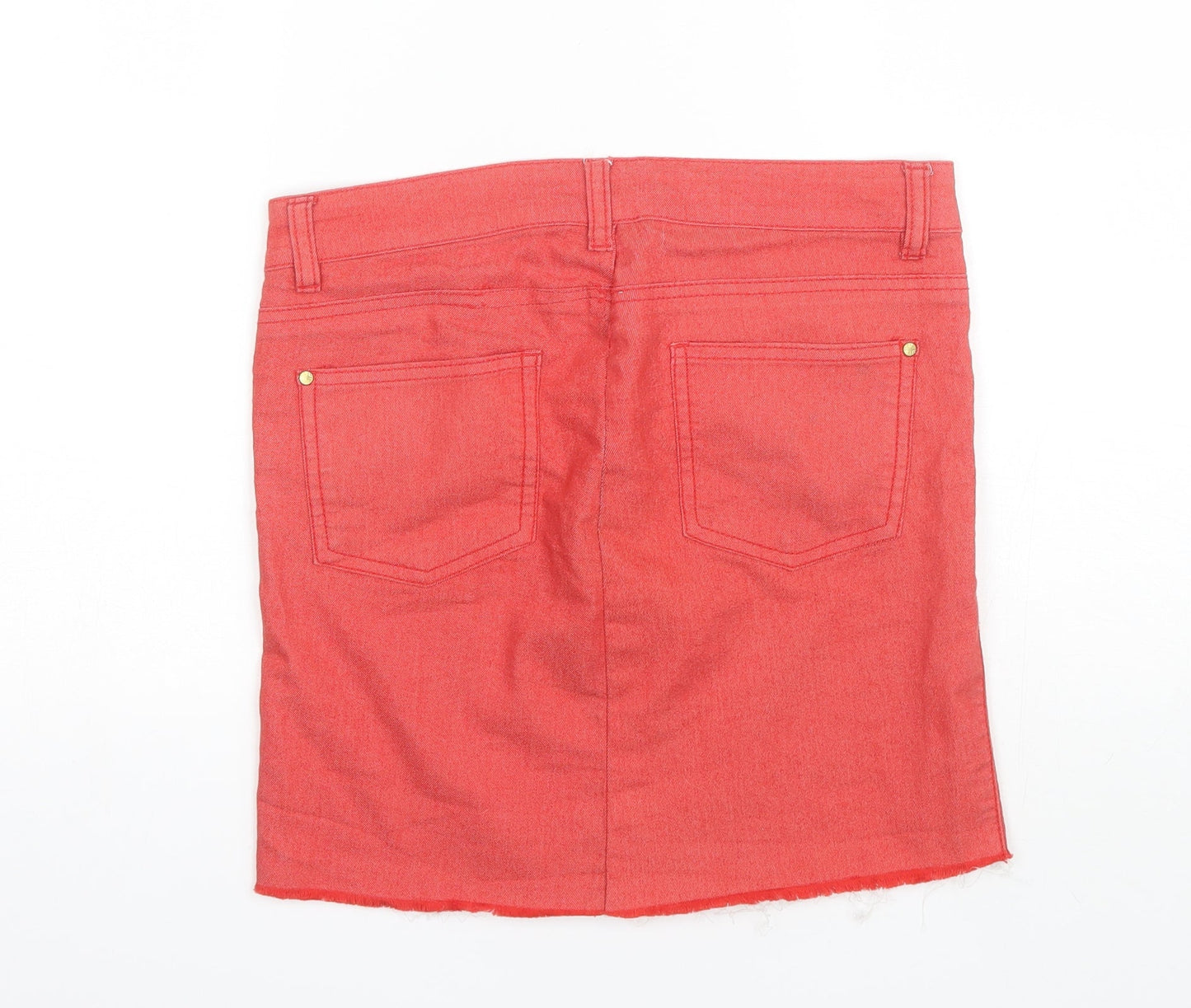 Denim Co Womens Red  Cotton Mini Skirt Size 10