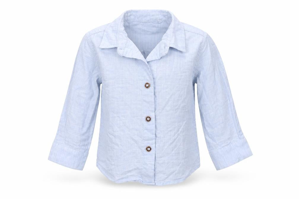 Next Baby Blue  Cotton Basic Button-Up Size 6-9 Months Collared