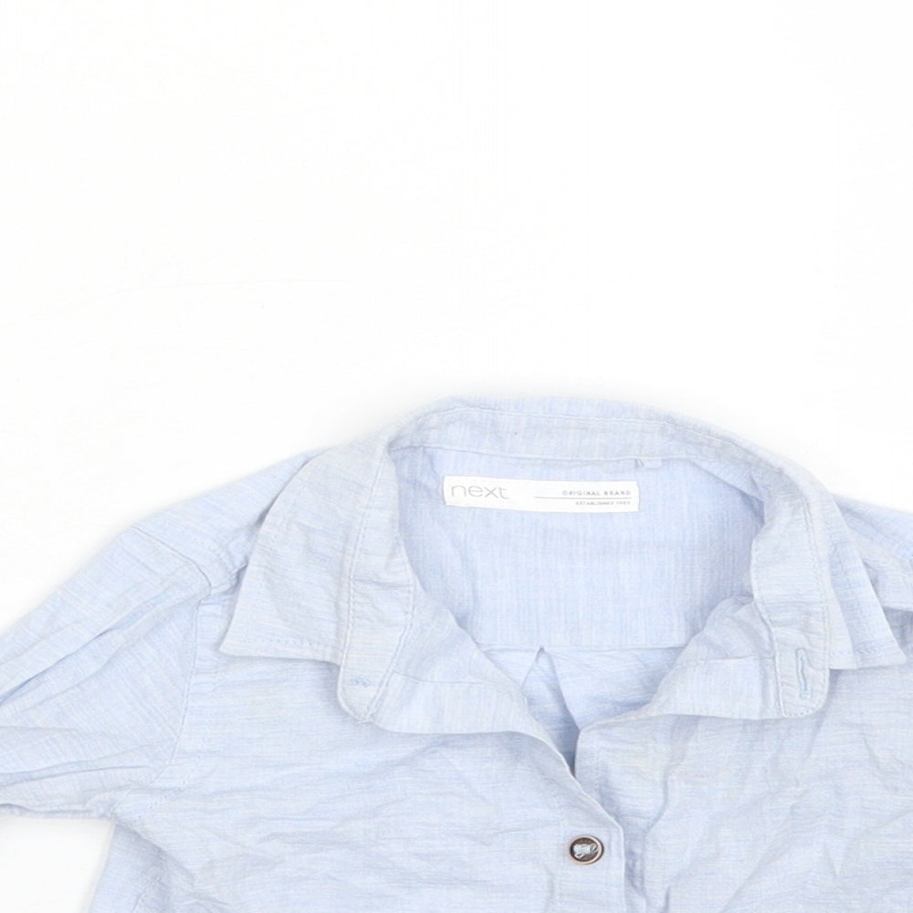 NEXT Baby Blue  Cotton Basic Button-Up Size 6-9 Months Collared