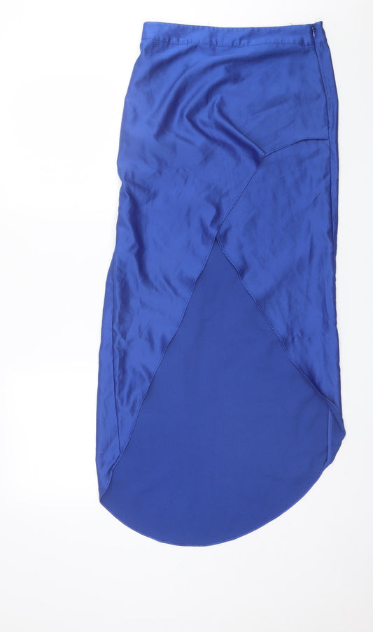 Topshop Womens Blue  Polyester A-Line Skirt Size 10