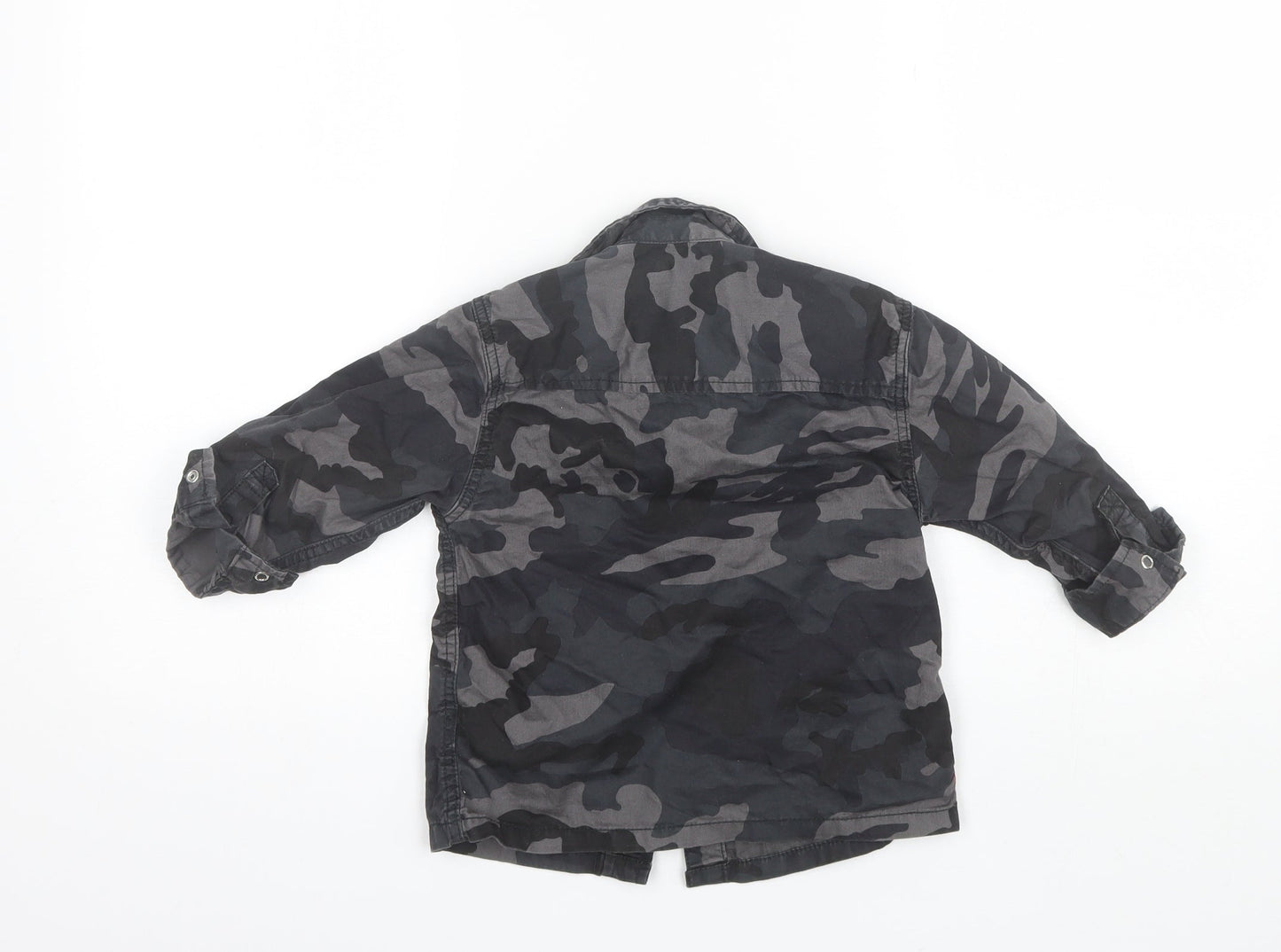 NEXT Boys Black Camouflage Cotton Basic Button-Up Size 3 Years Collared