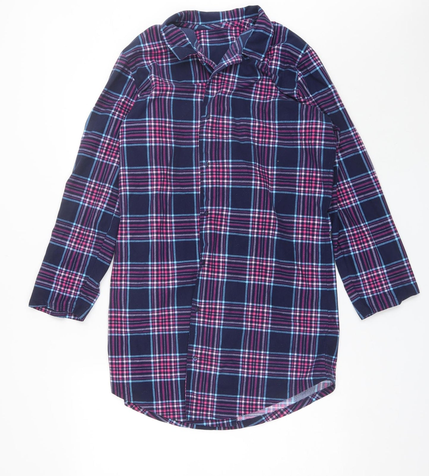George Womens Blue Plaid Polyester Top Pyjama Top Size 12
