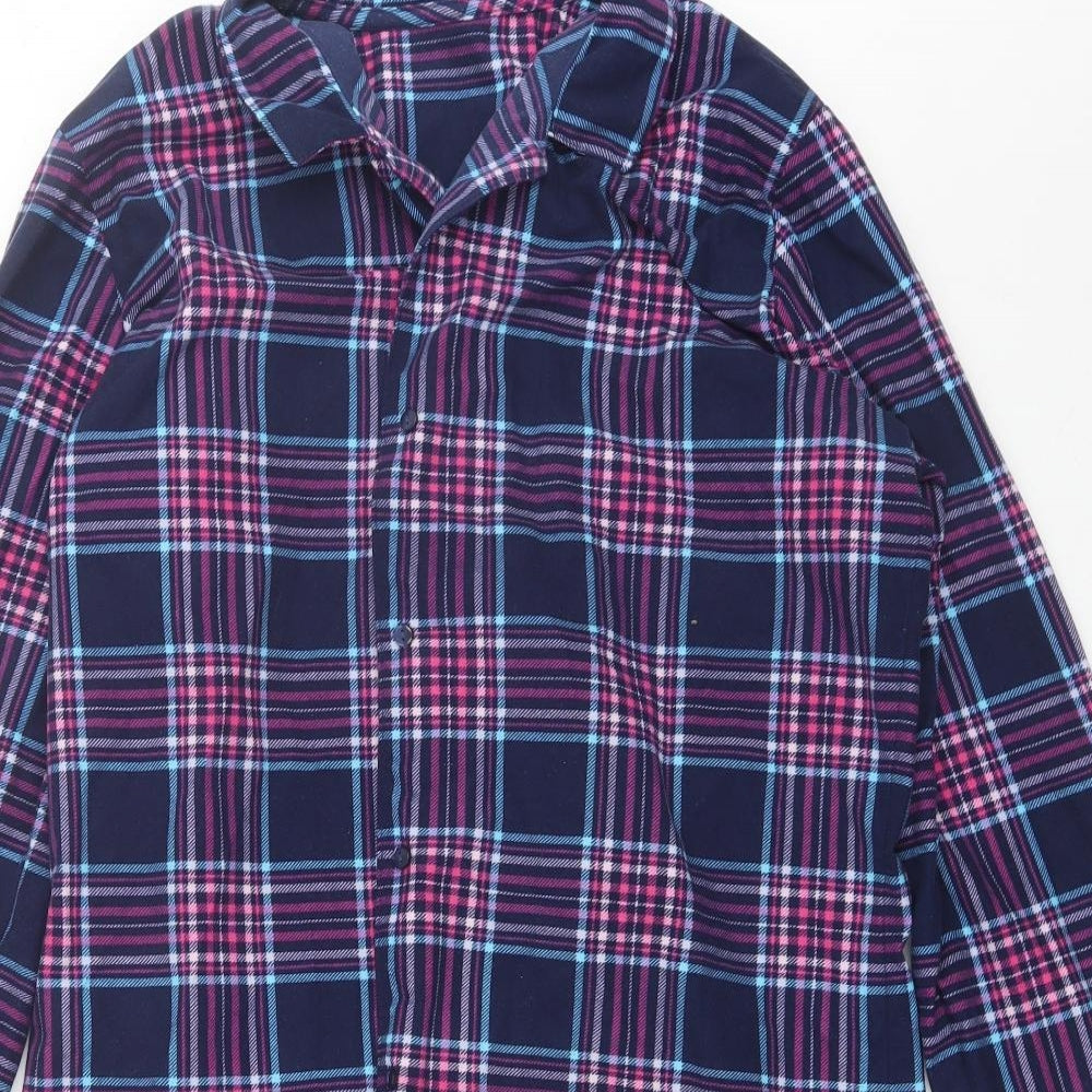 George Womens Blue Plaid Polyester Top Pyjama Top Size 12