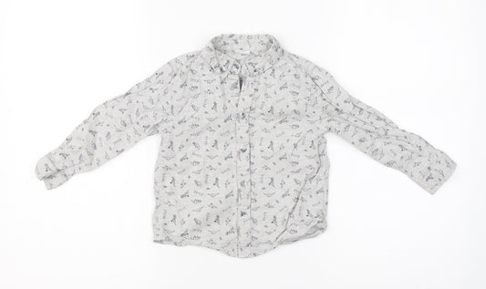 F&F Boys Grey  Cotton Basic Button-Up Size 2-3 Years Collared Button