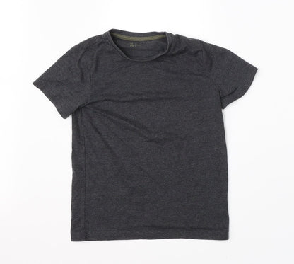 Tu Girls Grey  Cotton Basic T-Shirt Size 7 Years Round Neck
