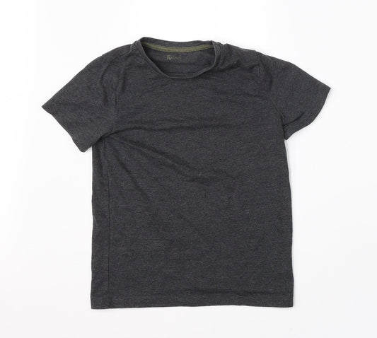 TU Girls Grey  Cotton Basic T-Shirt Size 7 Years Round Neck