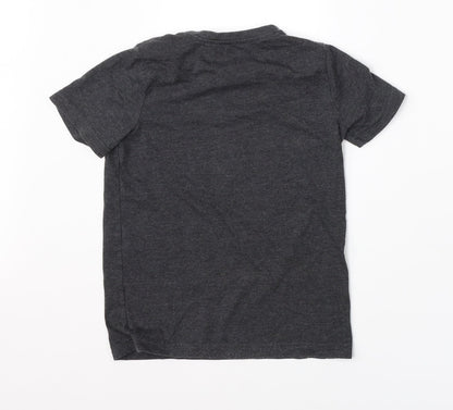 Tu Girls Grey  Cotton Basic T-Shirt Size 7 Years Round Neck