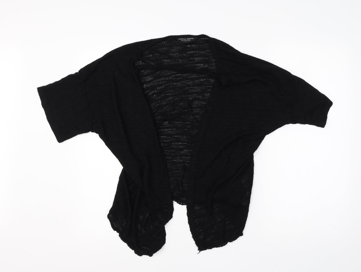 Dorothy Perkins Womens Black Round Neck  Cotton Cardigan Jumper Size M