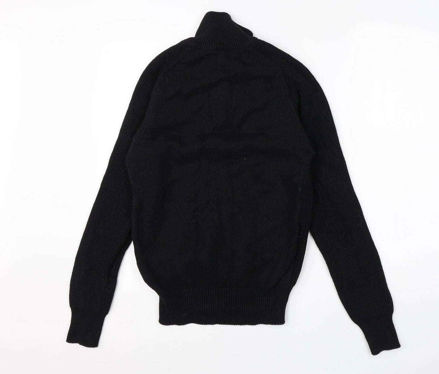 NEXT Mens Black High Neck  Cotton Full Zip Jumper Size S