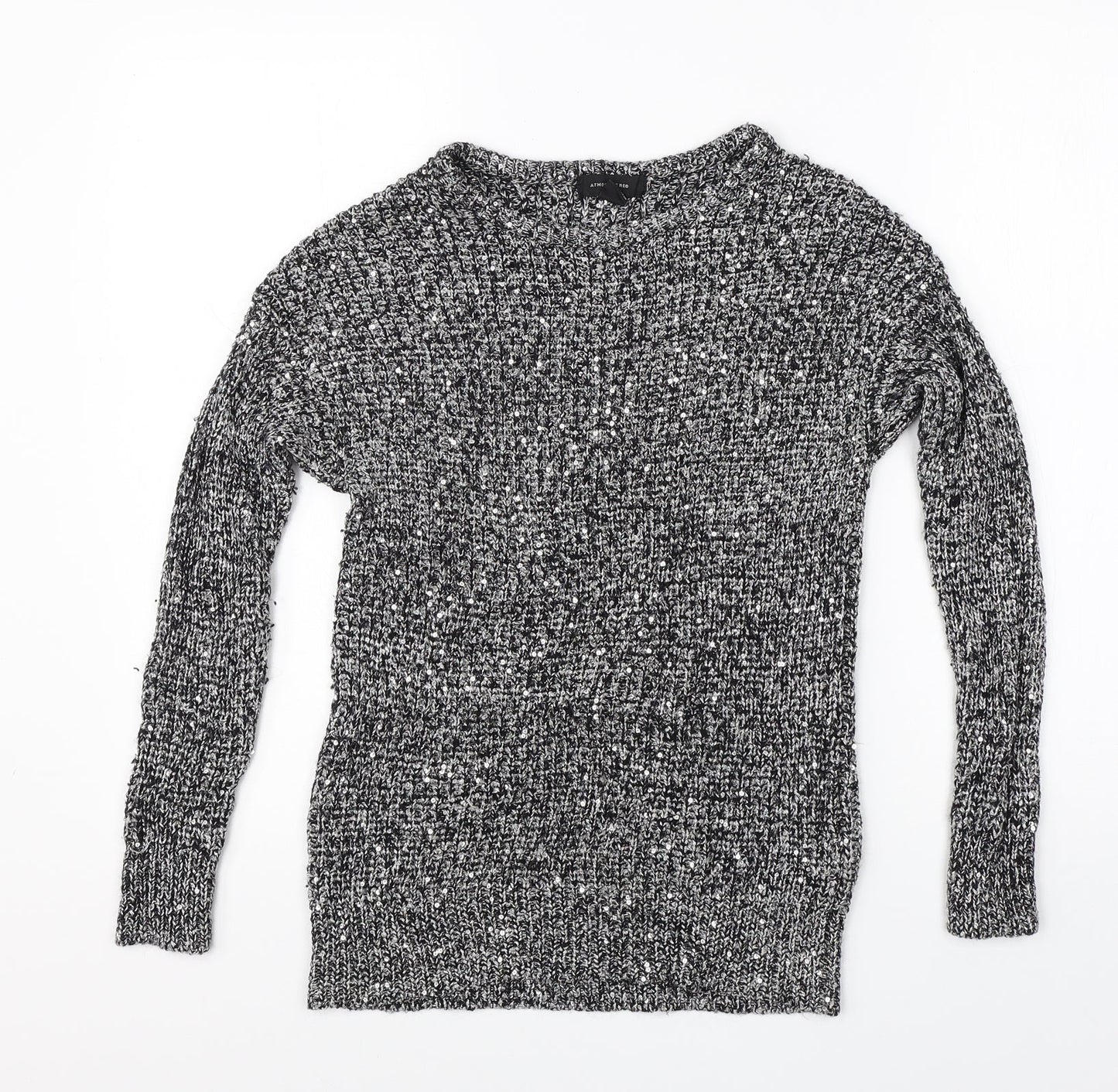 Atmoshpere Womens Grey Round Neck  Polyester Pullover Jumper Size 10