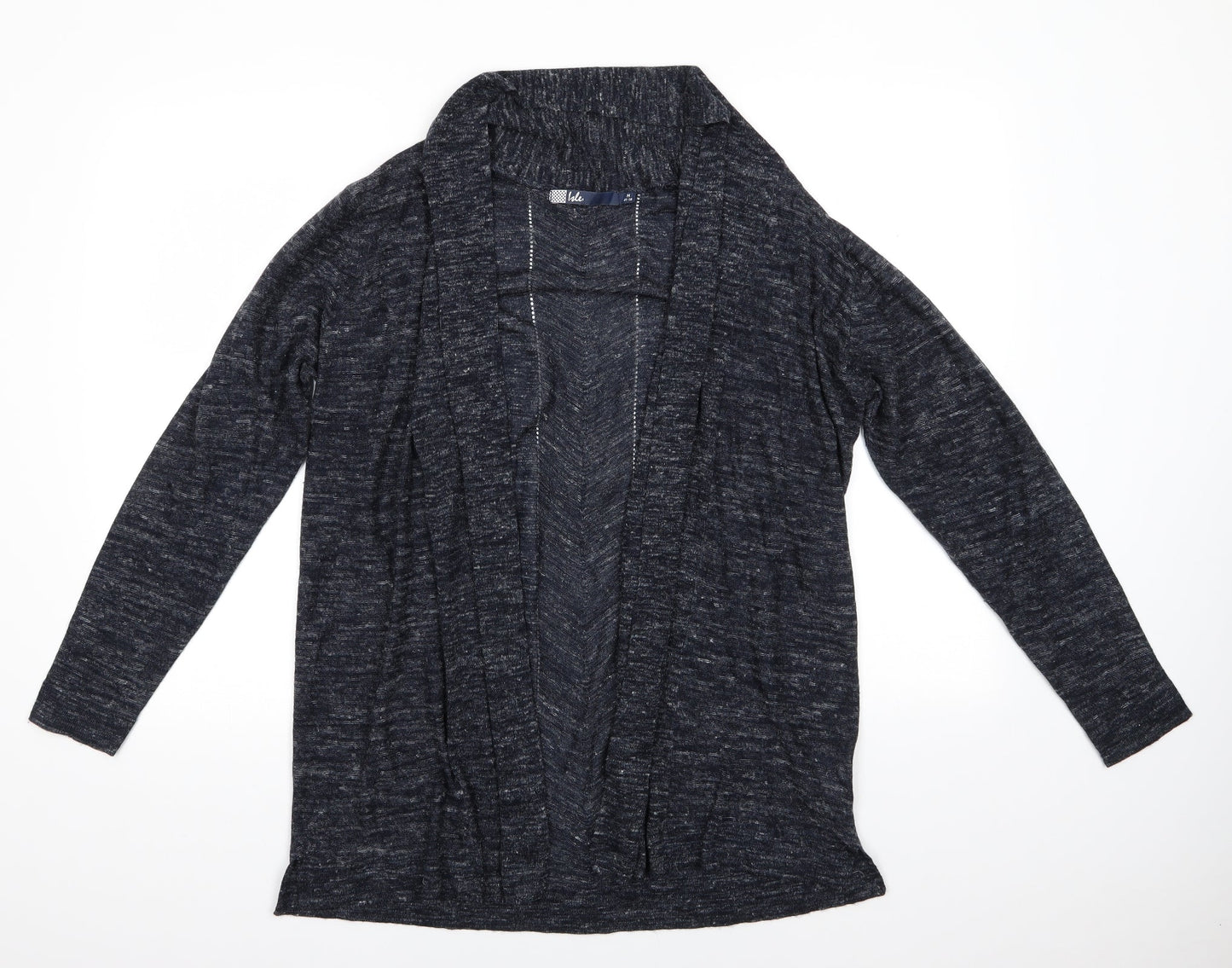 Isle Womens Blue V-Neck  Acrylic Cardigan Jumper Size M   - Blue white mix Longline