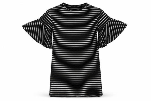 Missguided Womens Black Striped Viscose T-Shirt Dress  Size 8  Round Neck  - Wide sleeves